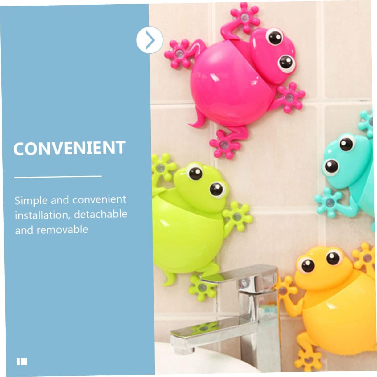 LABRIMP Cartoon Animals Toothbrush Holders Set of 2 Suction Cup Design