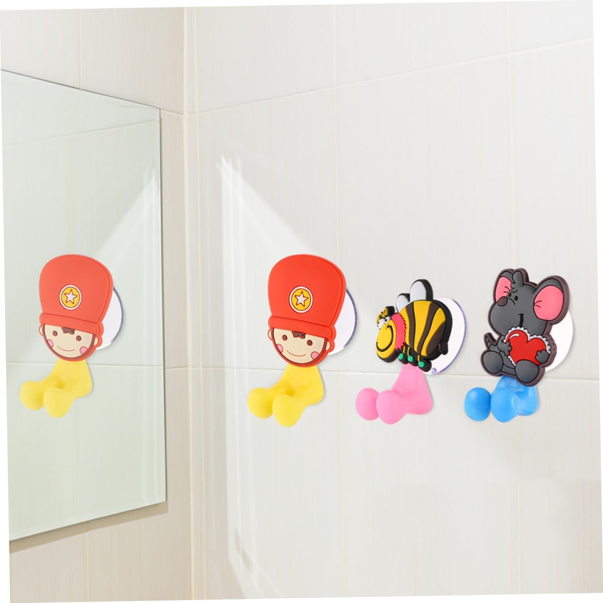 LIFKOME Cartoon Animal Toothbrush Holder Wall Suction Cup Hook