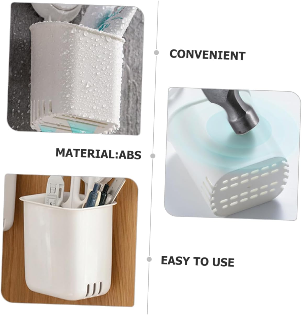 Garneck Wall Mounted Toothbrush Holder No Trace Quick Dry