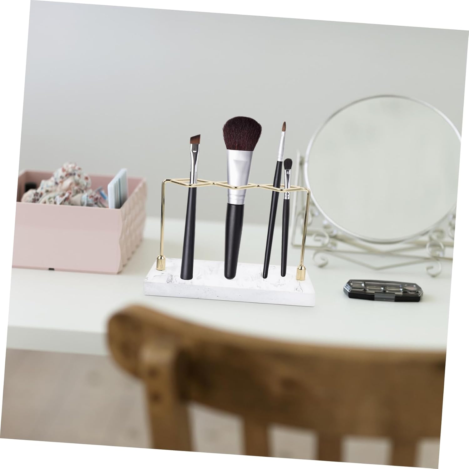 MAGICLULU Toothbrush Holder for Shower with Marble Pattern and Storage