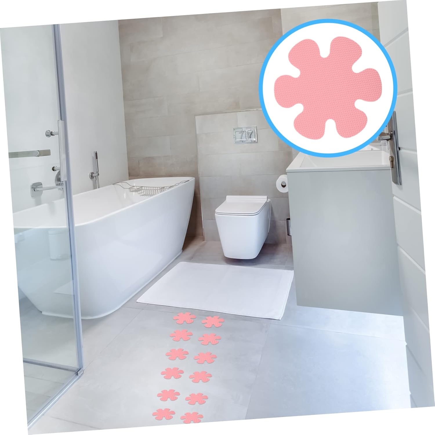 Non Slip Bathtub Stickers with Scraper - Snowflake Design