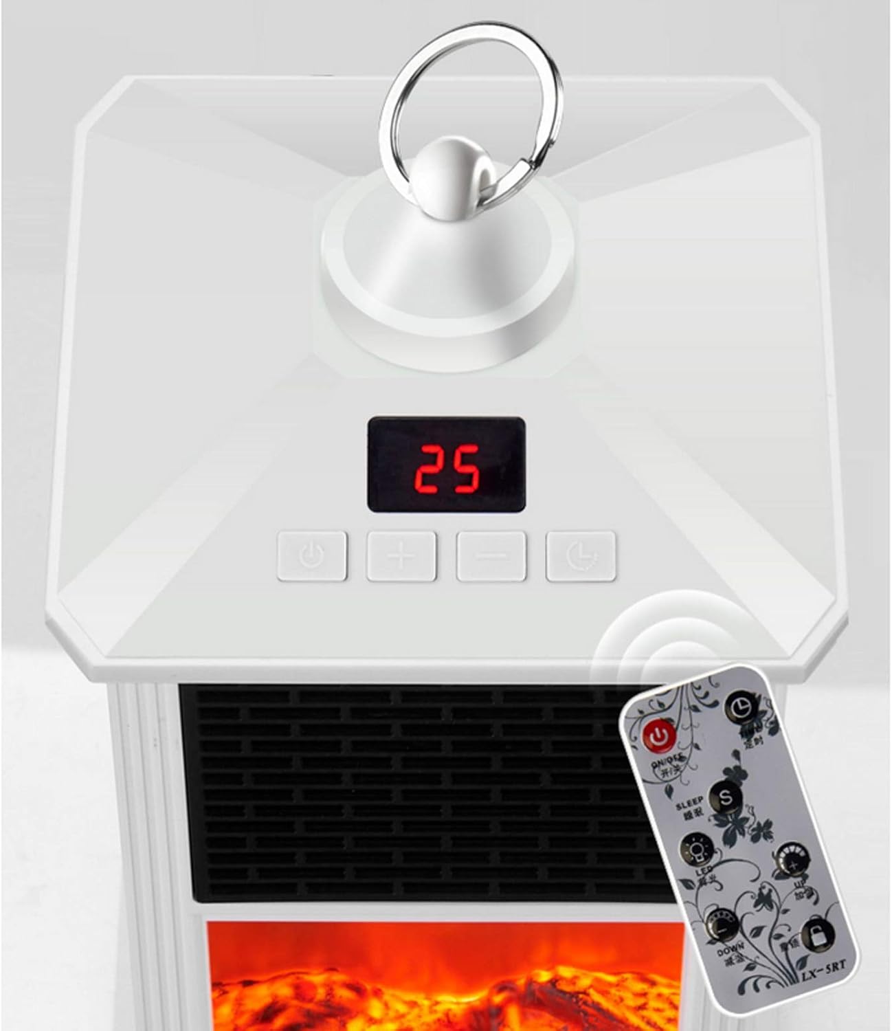 FACAI 3D Flame Electric Space Heater with Remote Control and Timer Black