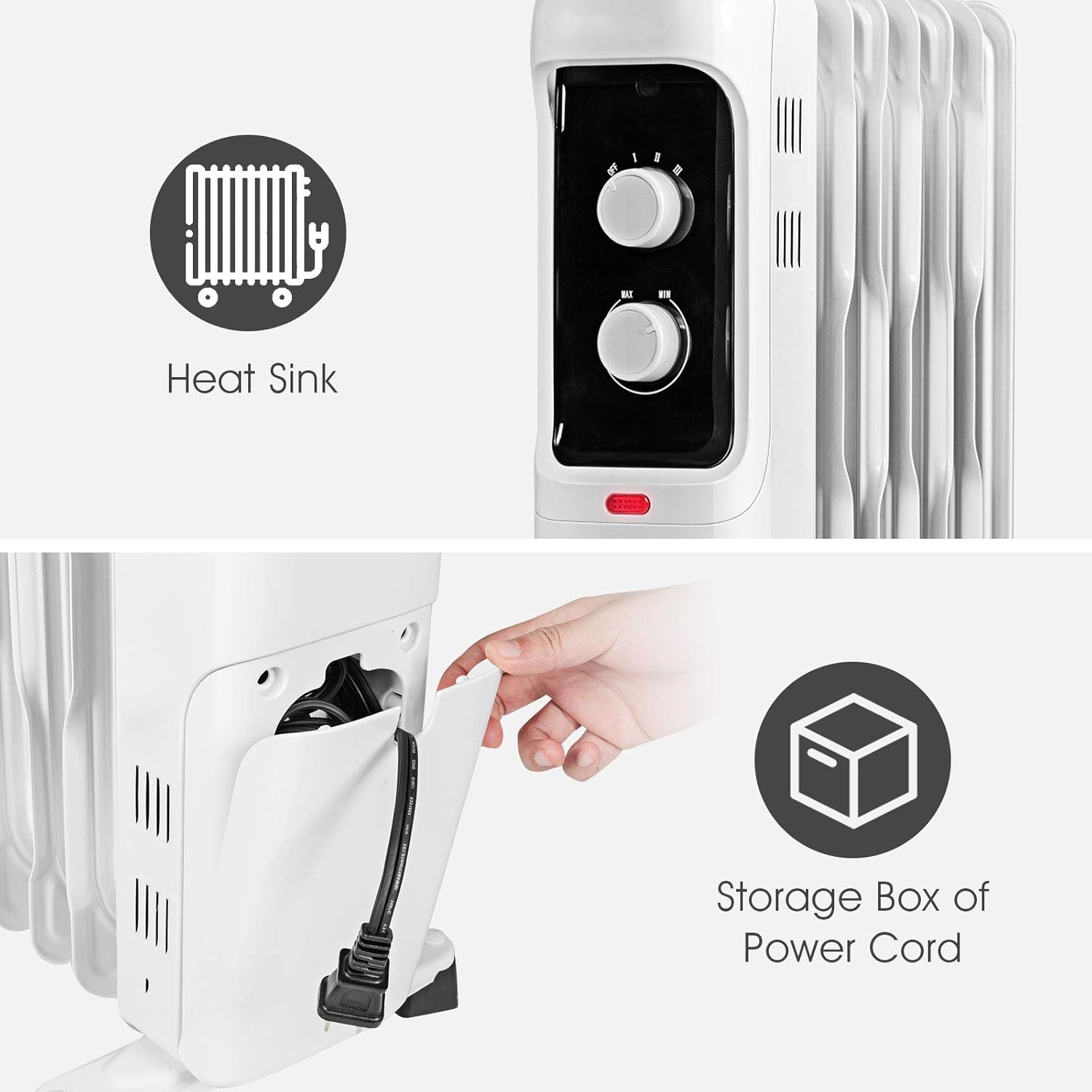 Tangkula 1500W Oil Filled Radiator Heater with 3 Heat Settings