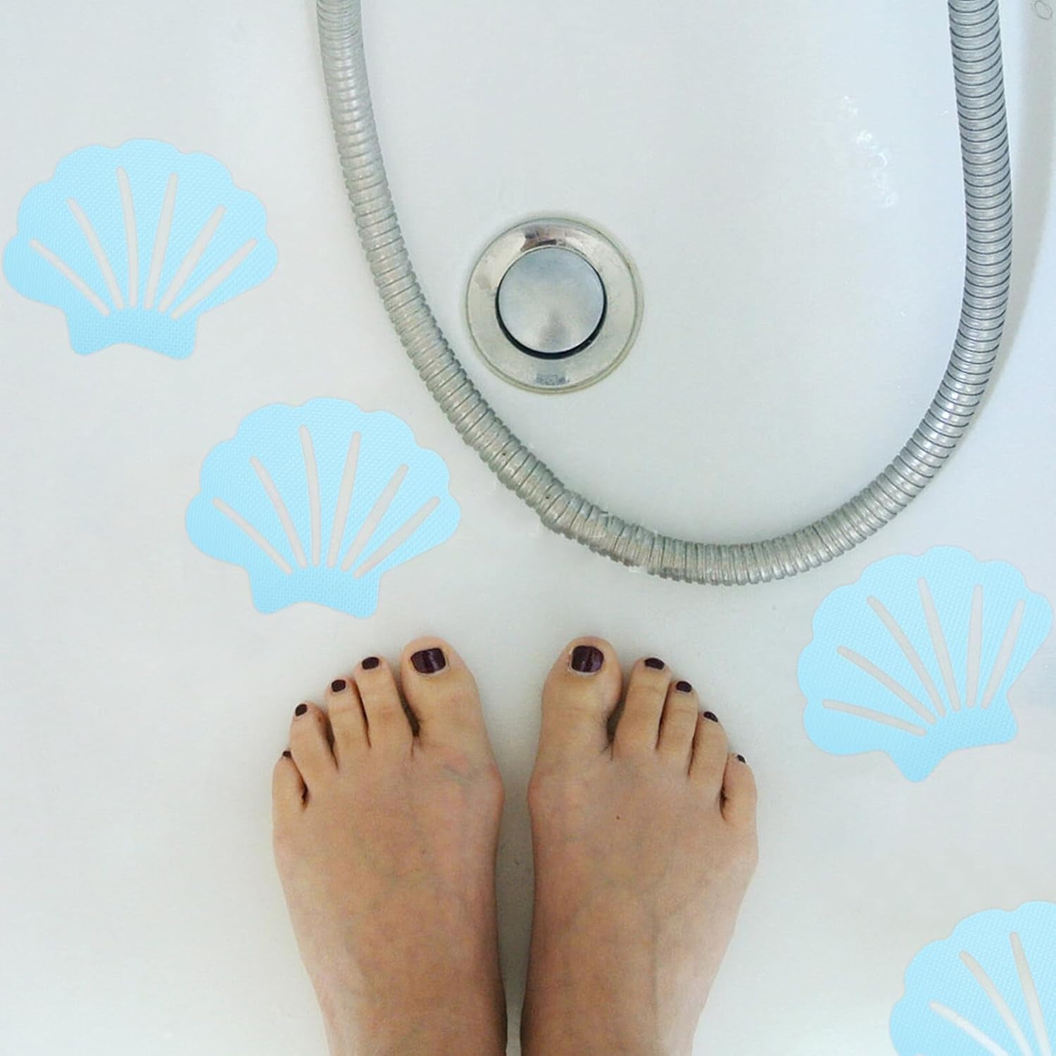 HOLIDYOYO Non-Slip Bathtub Stickers - 12pcs Shell Shaped Safety Treads
