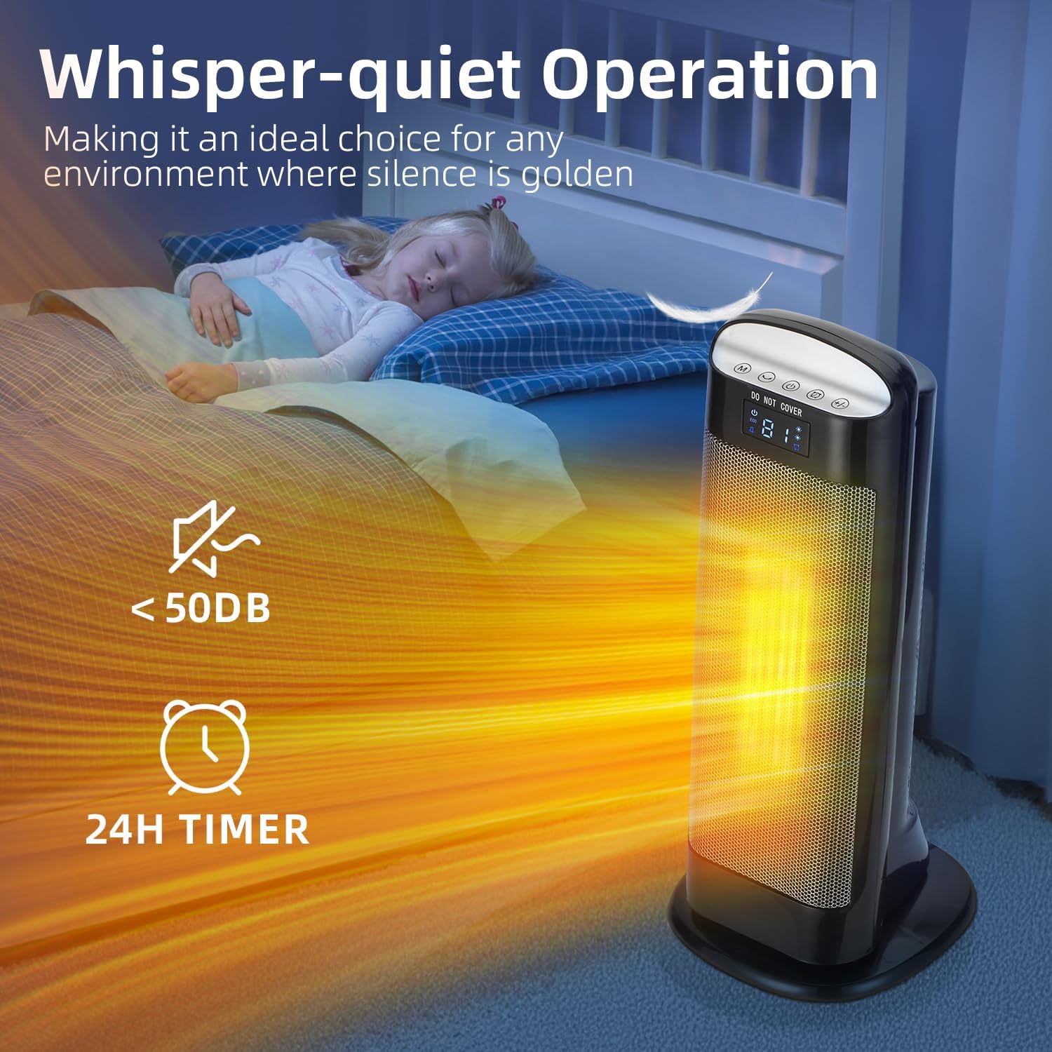 Uthfy 1500W Electric Space Heater with Remote 1