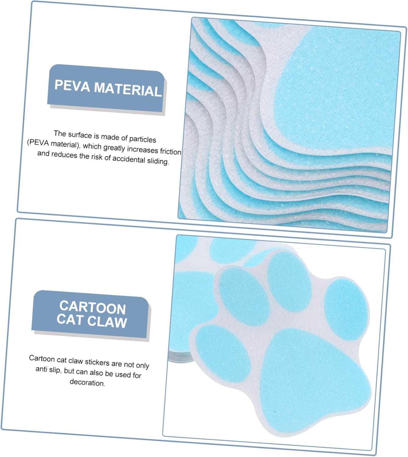 10Pcs Non-Slip Paw Print Bathtub Stickers 1