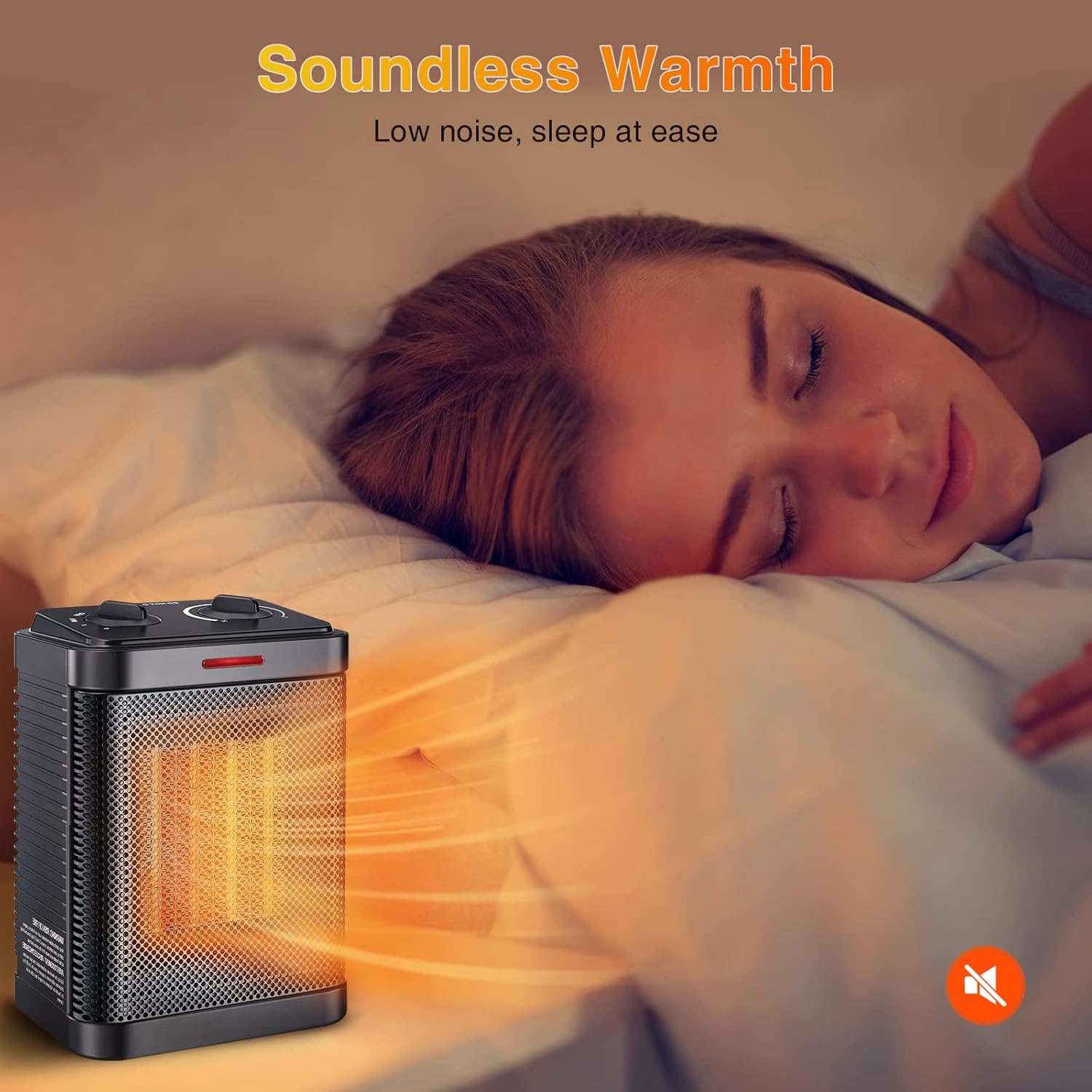 Oprunsy 1500W PTC Ceramic Space Heater with 3 Modes and Safety Protection