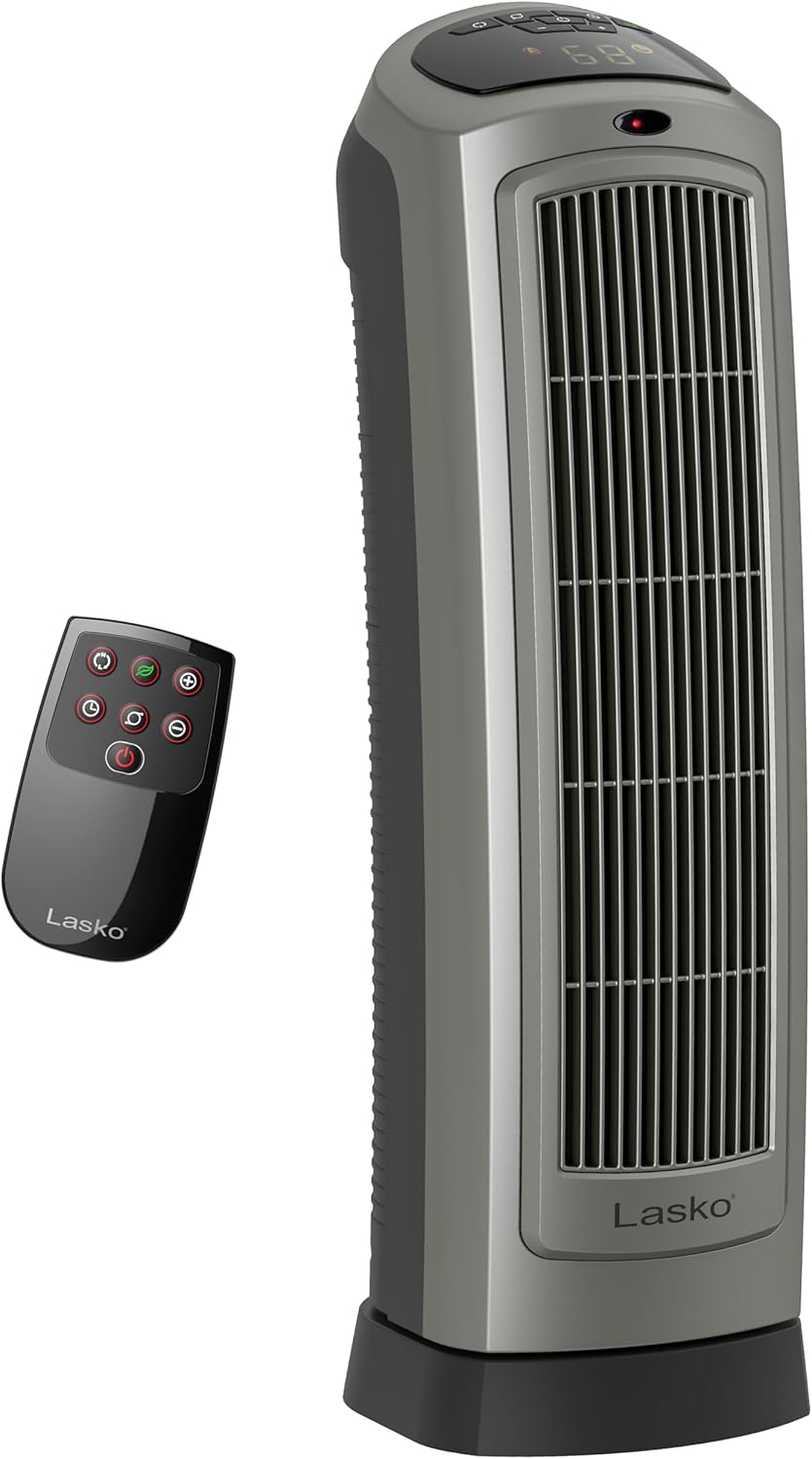 Lasko Portable Oscillating Space Heater with Digital Display and Remote Control