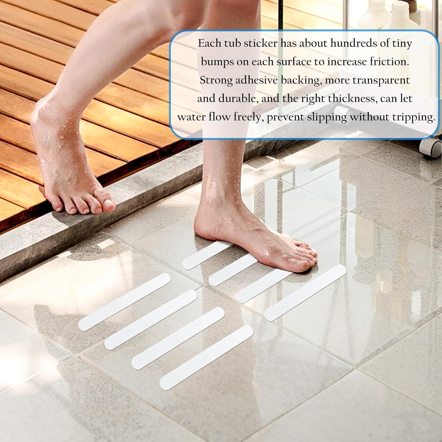 RETON 54 PCS Anti-Slip Shower Mat Stickers
