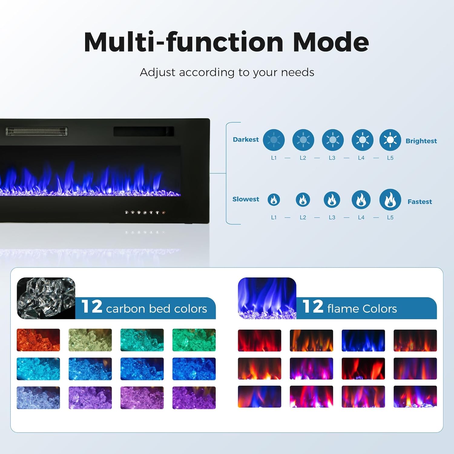 MAISON ARTS 72 Electric Fireplace with Remote Control