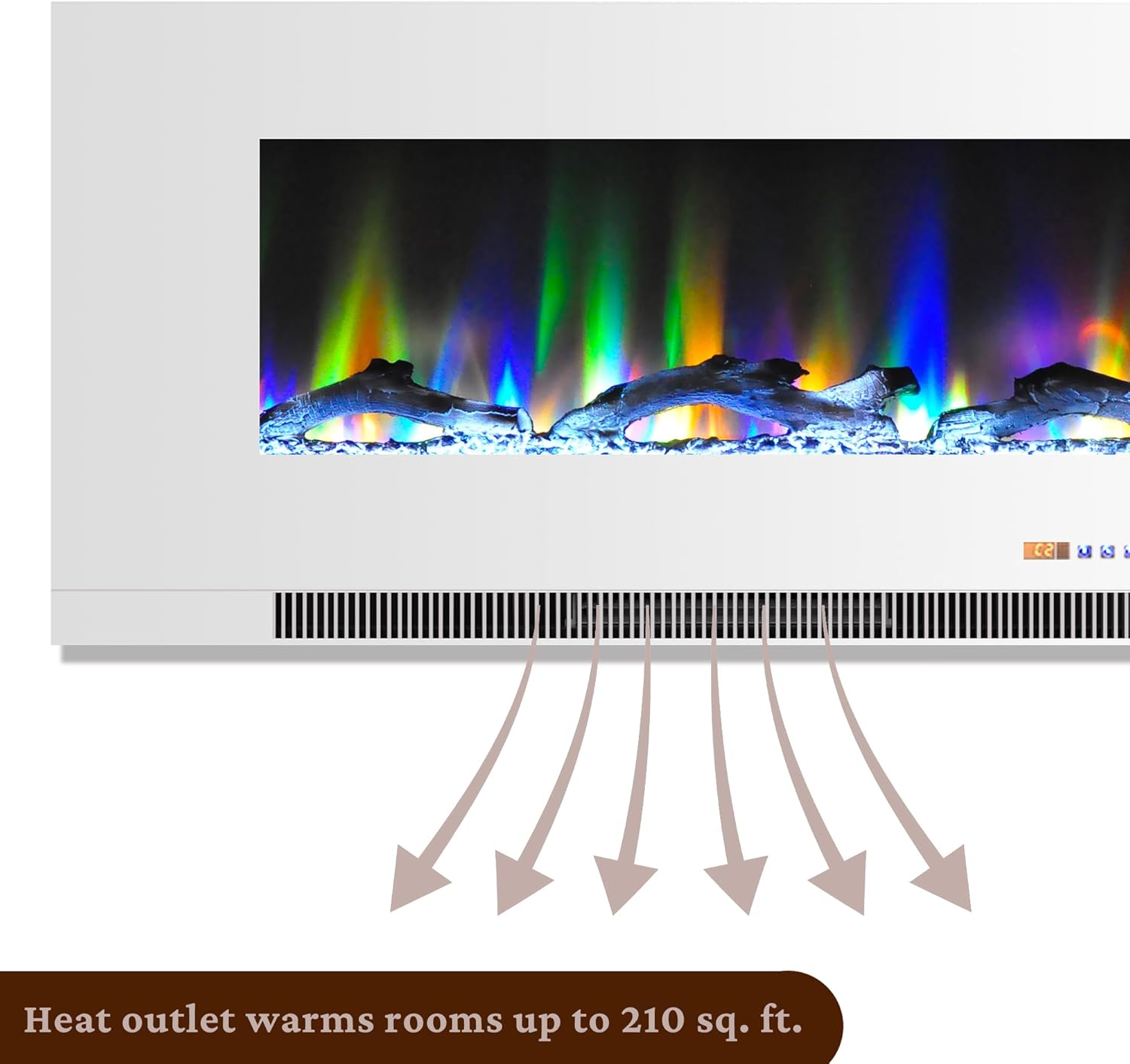 Cambridge 42 Inch Wall Electric Fireplace with Remote and Driftwood Logs