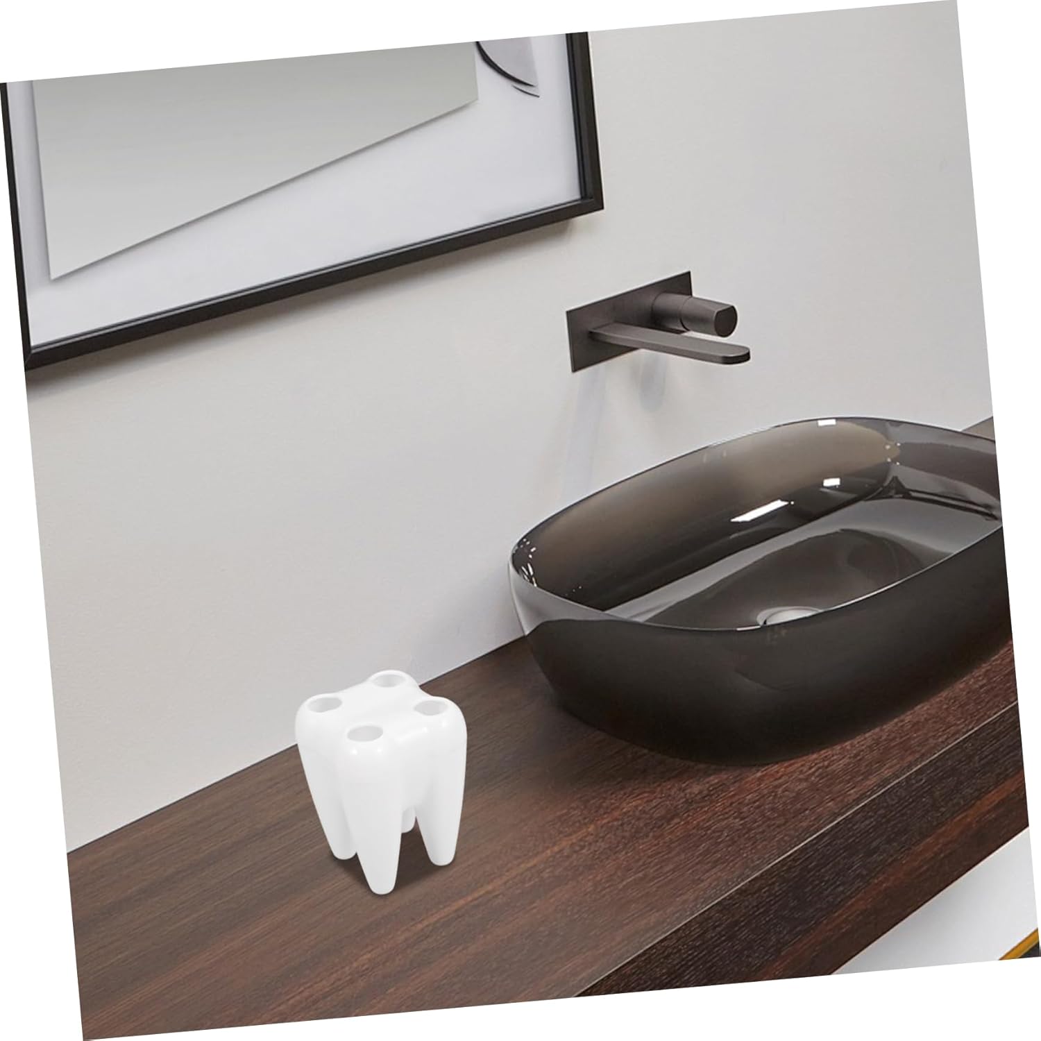 Cabilock 2pcs Cute Tooth Shaped Brush Holder