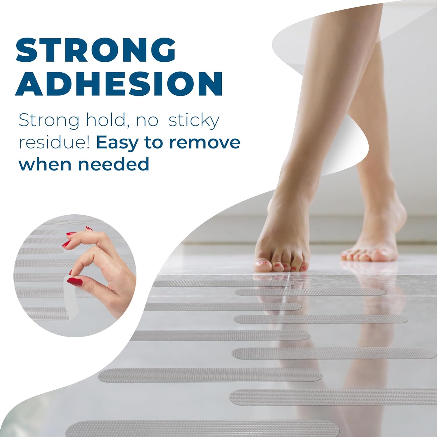 Homergy Non-Slip Bathtub Stickers 24PCS Grey