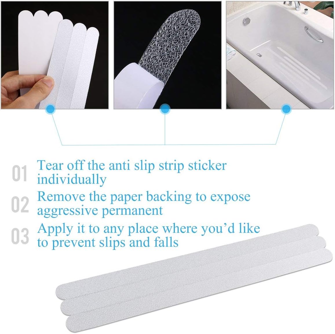 UCOFFEE Non-Slip Bath Stickers 24pcs Clear 78x08in