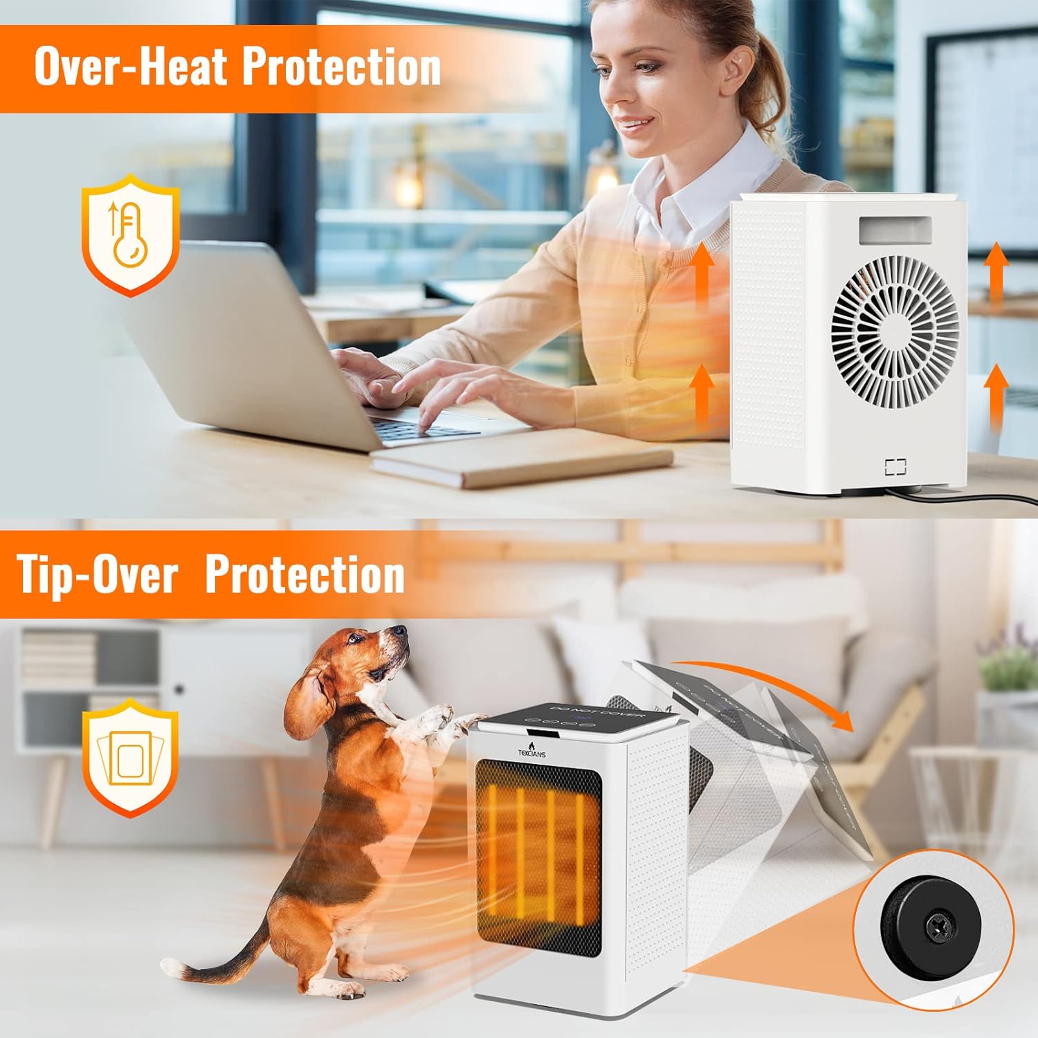 Feculs Official Electric Heater with Oscillation and Remote Control