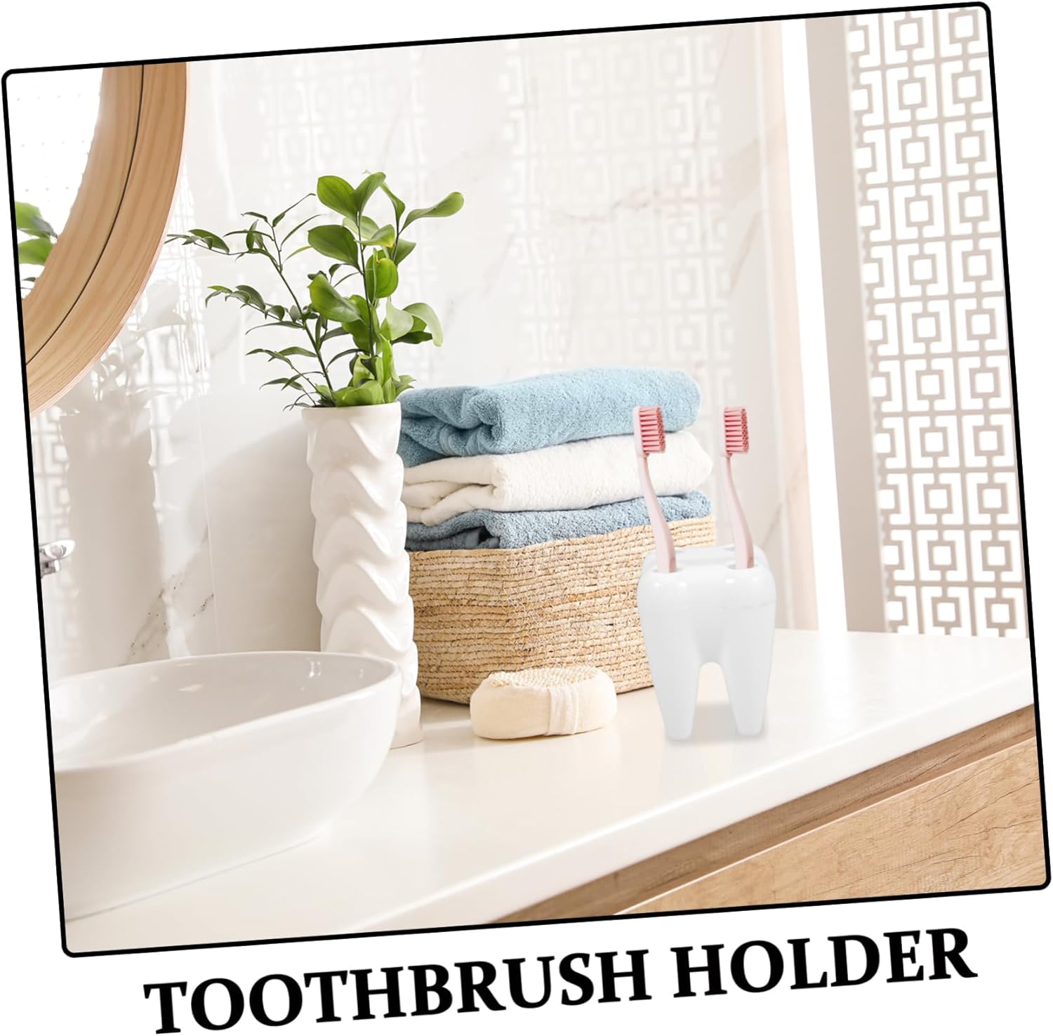 Luxshiny 2pcs White Toothbrush Holders for Kids