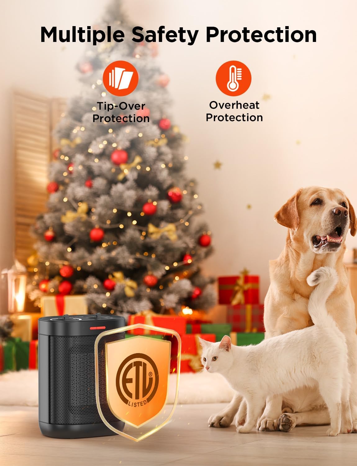 Chikit 1500W PTC Ceramic Space Heater with Adjustable Thermostat 1