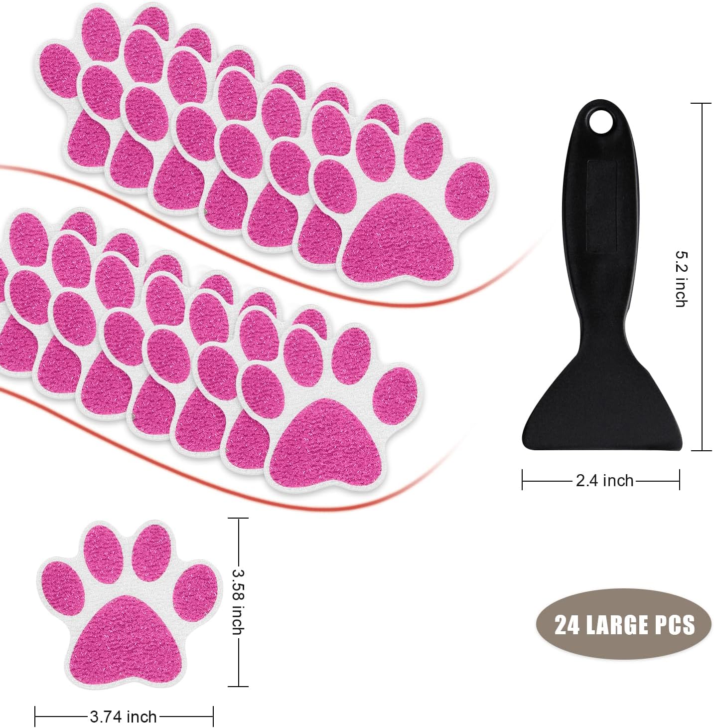 Secopad Non Slip Bathtub Stickers 24pcs Bear Paw Decals