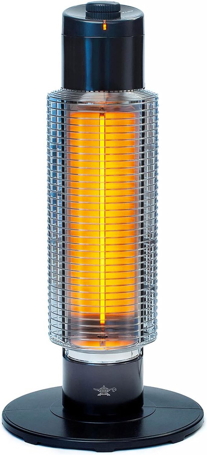HeatMate Portable Instant Heat Graphite Medium Tower Electric Heater - Black