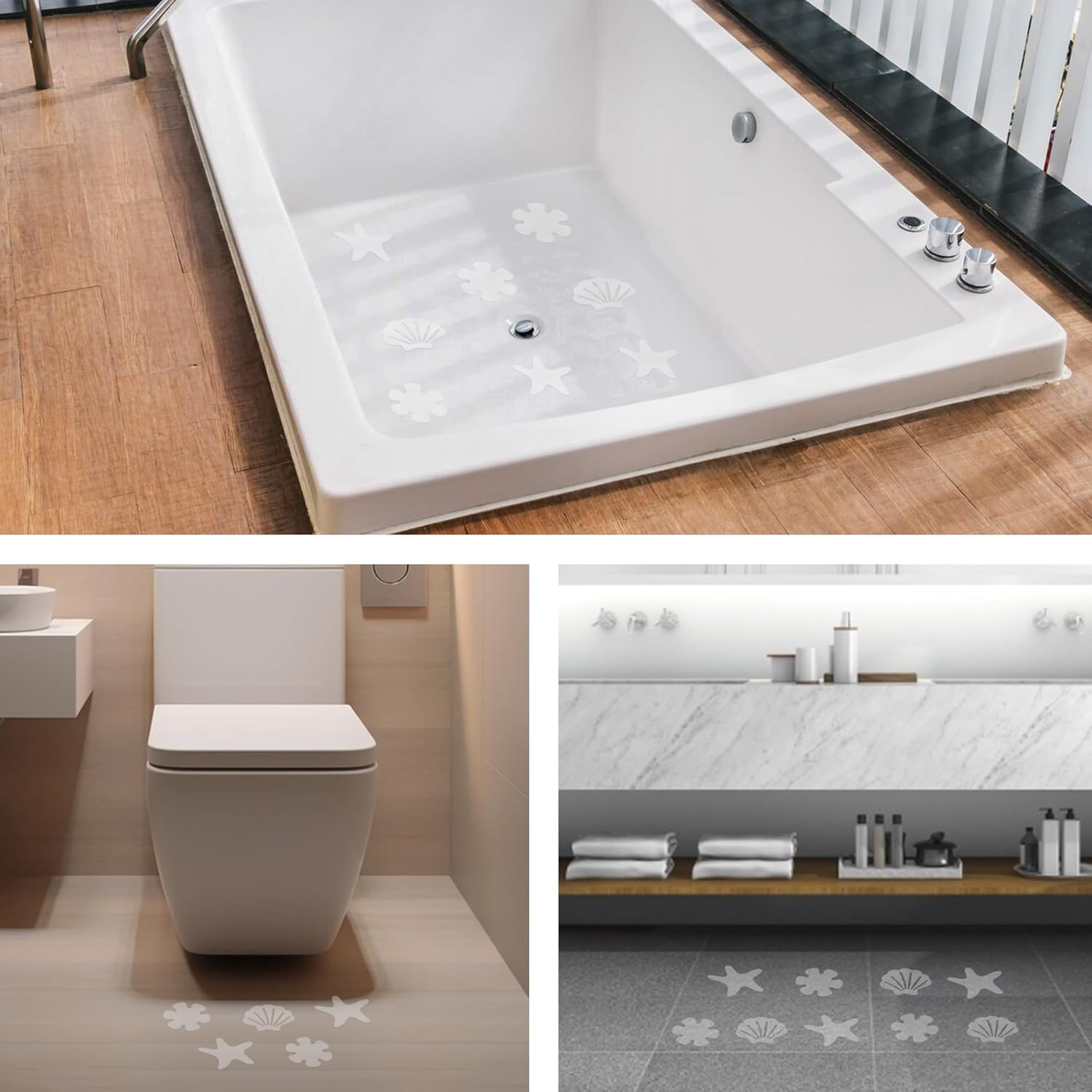 30pcs Clear Anti-Slip Shower Stickers for Safety