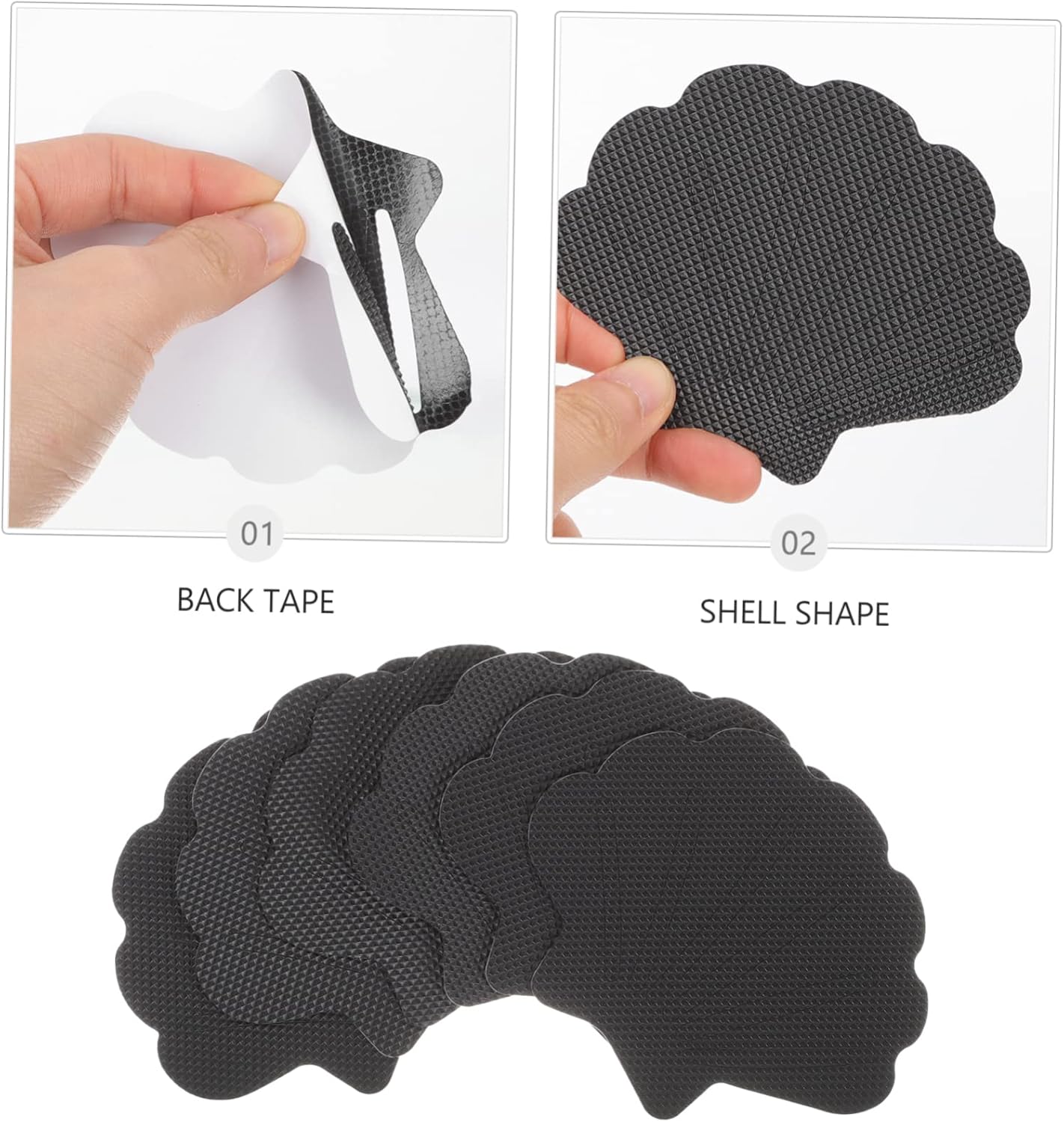 12pcs Nonslip Shower Treads Adhesive Decals for Bathtub Safety