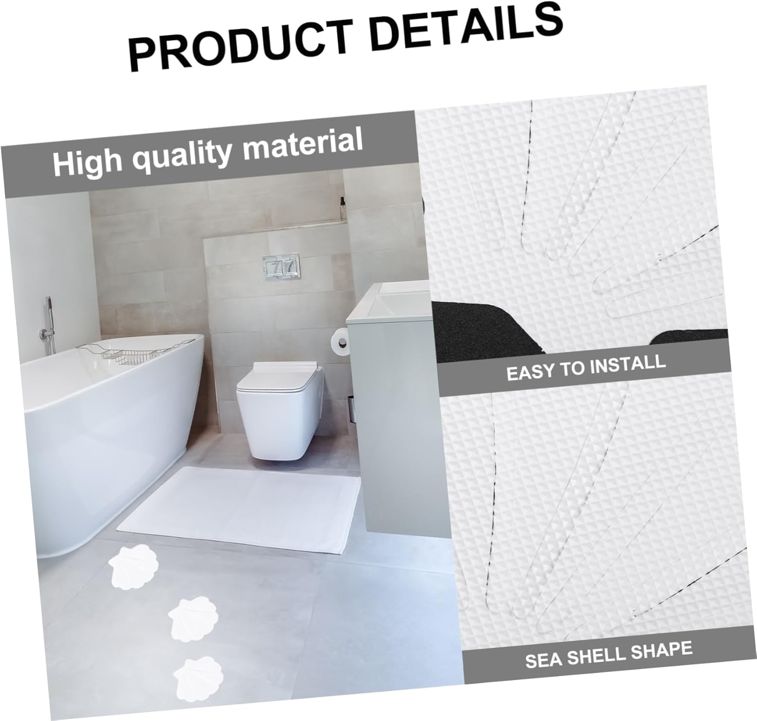 Luxshiny 12PCS Sea Shell Anti Slip Stickers for Shower Safety
