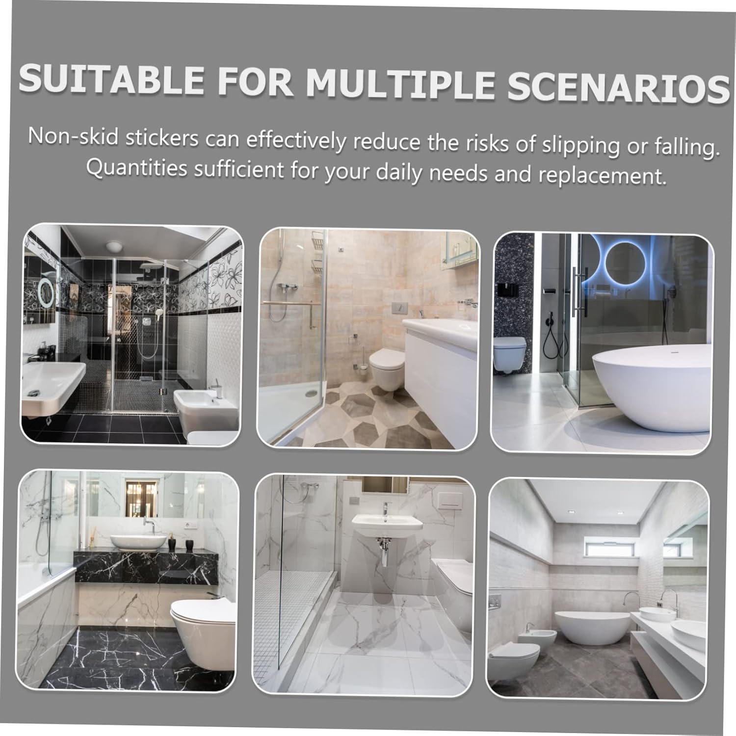 Zerodeko Non-Shaped Bathtub Skid Decals