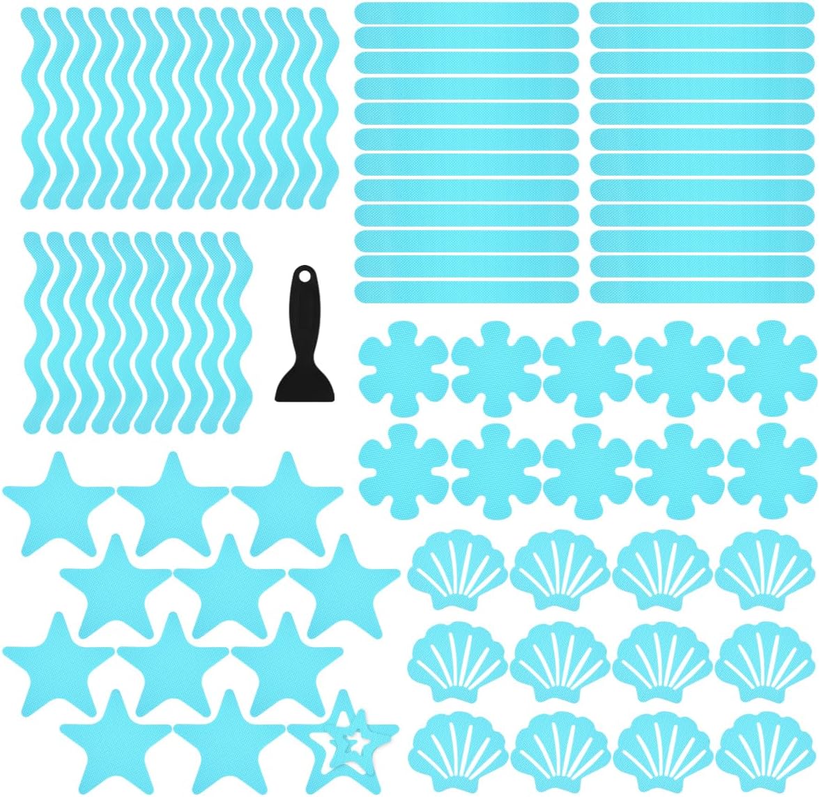 IBEQUEM 83 PCS Non Slip Bathtub Stickers Blue