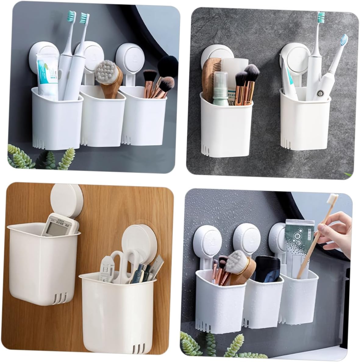 Holibanna Suction Cup Wall Mount Toothbrush Holder