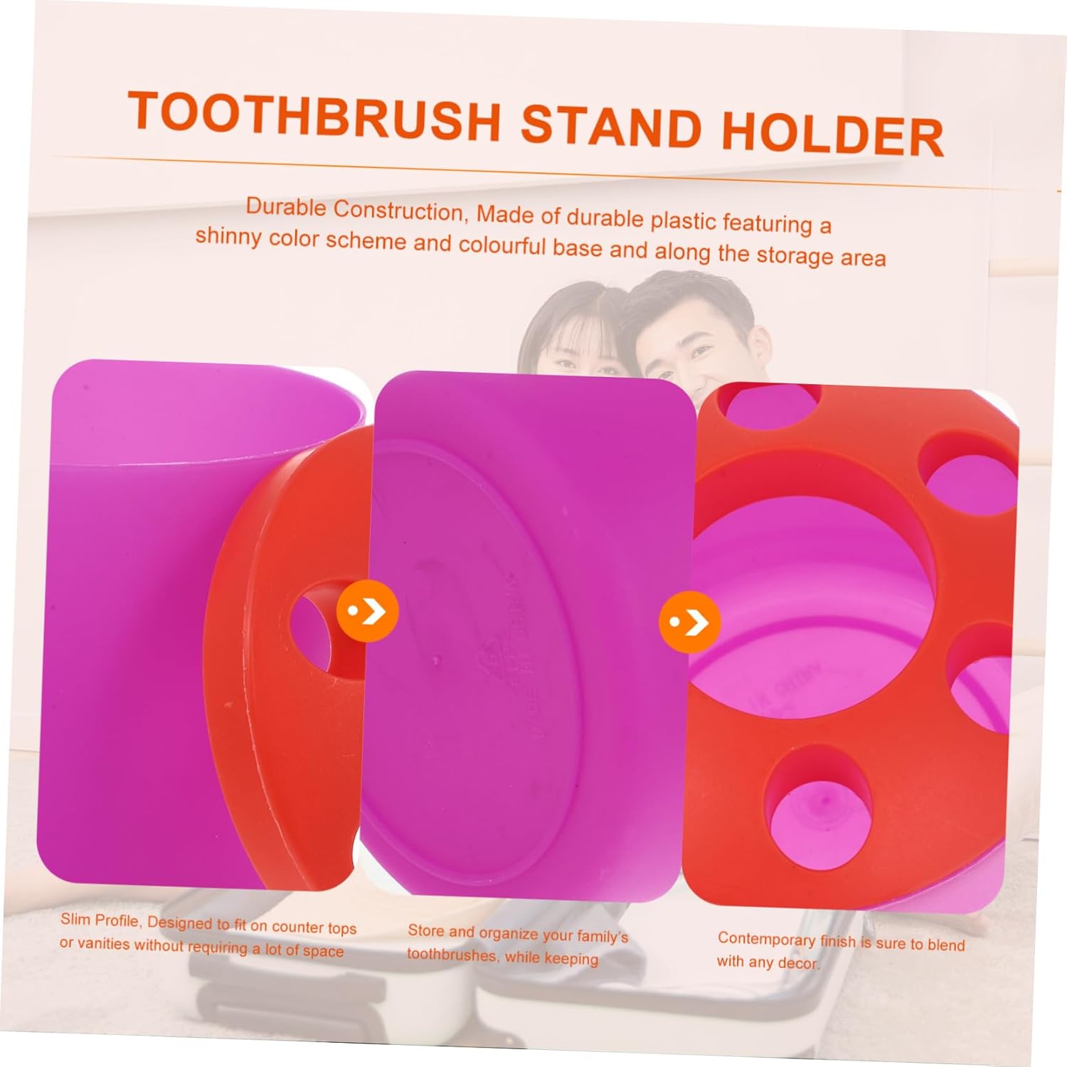 ULTECHNOVO Toothbrush Holder with Divided Compartments