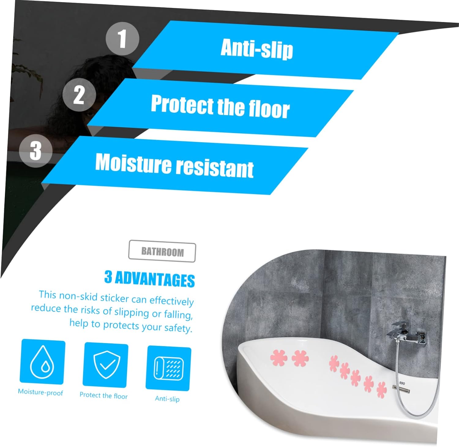 Non-Slip Bath Tub Stickers for Showers and Tile Floors