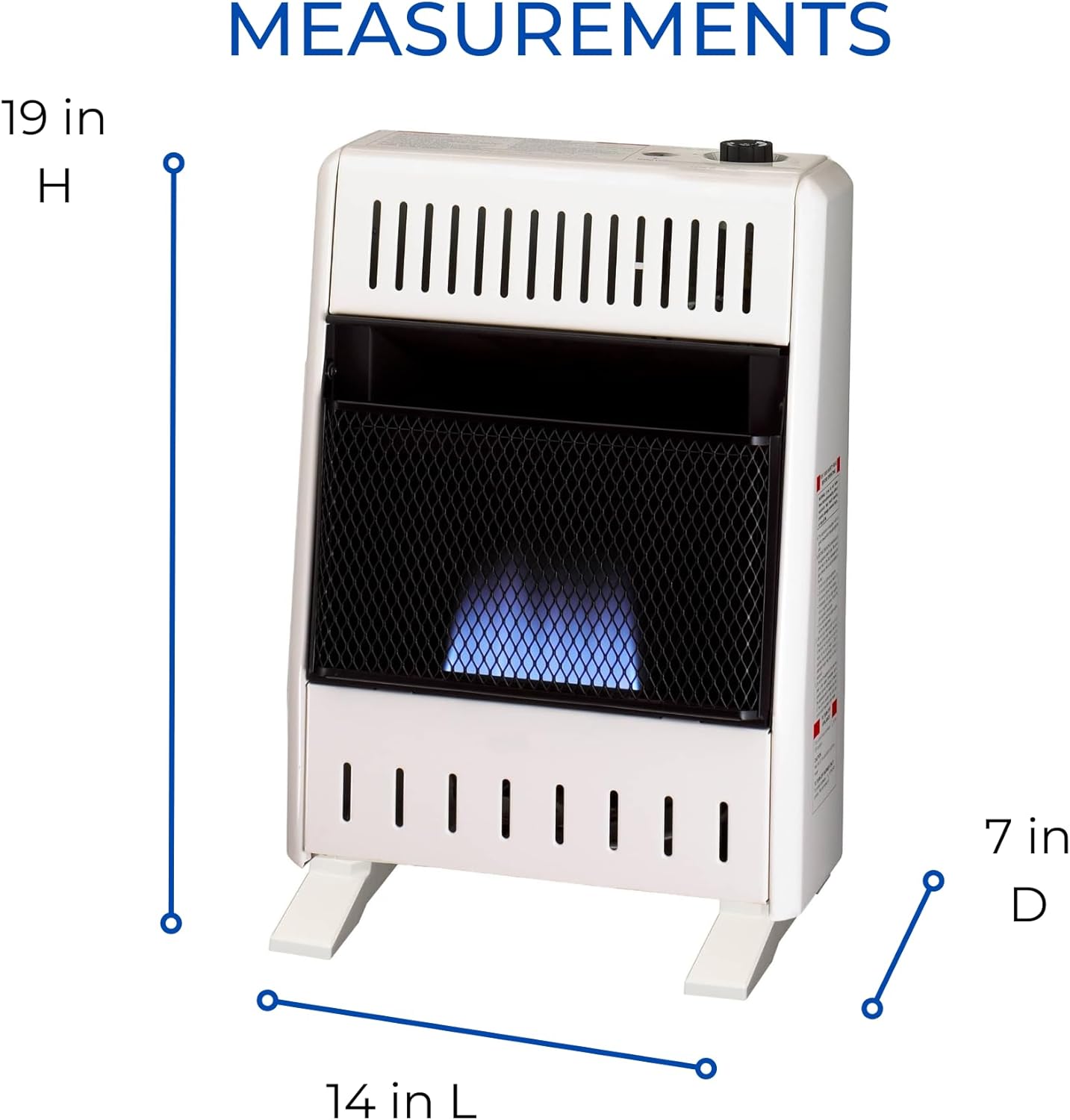 ProCom ML100TBA-B Ventless Propane Gas Blue Flame Space Heater with Thermostat Control