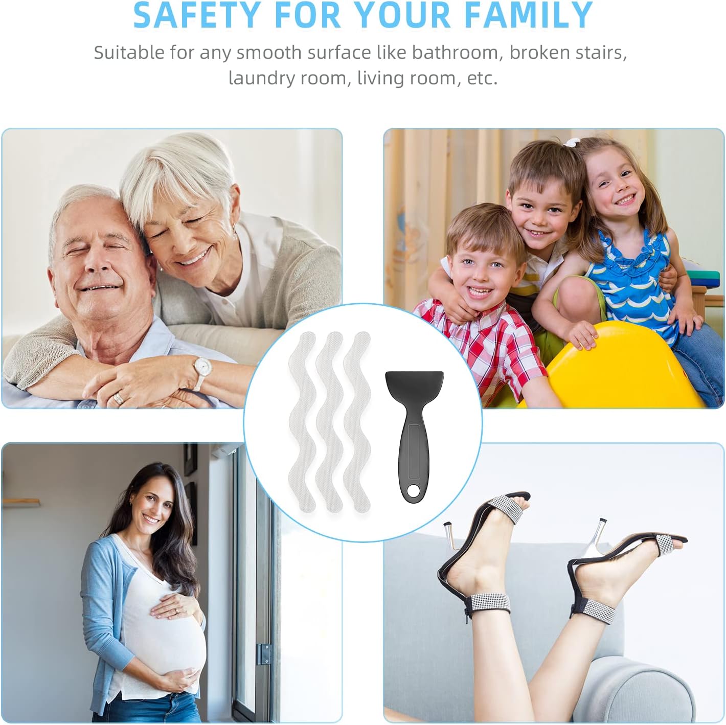 Non Slip Bathtub Stickers Set of 30 White