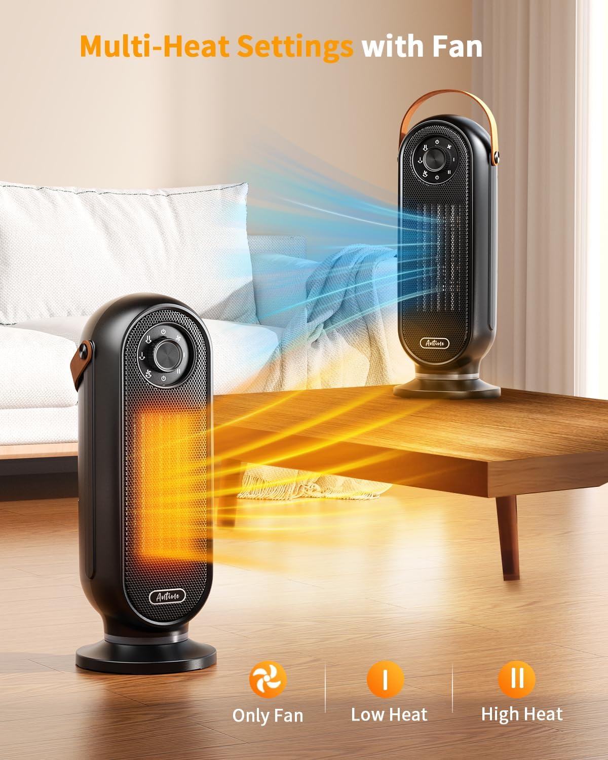 Antime 1500W Electric Space Heater with Remote and Thermostat