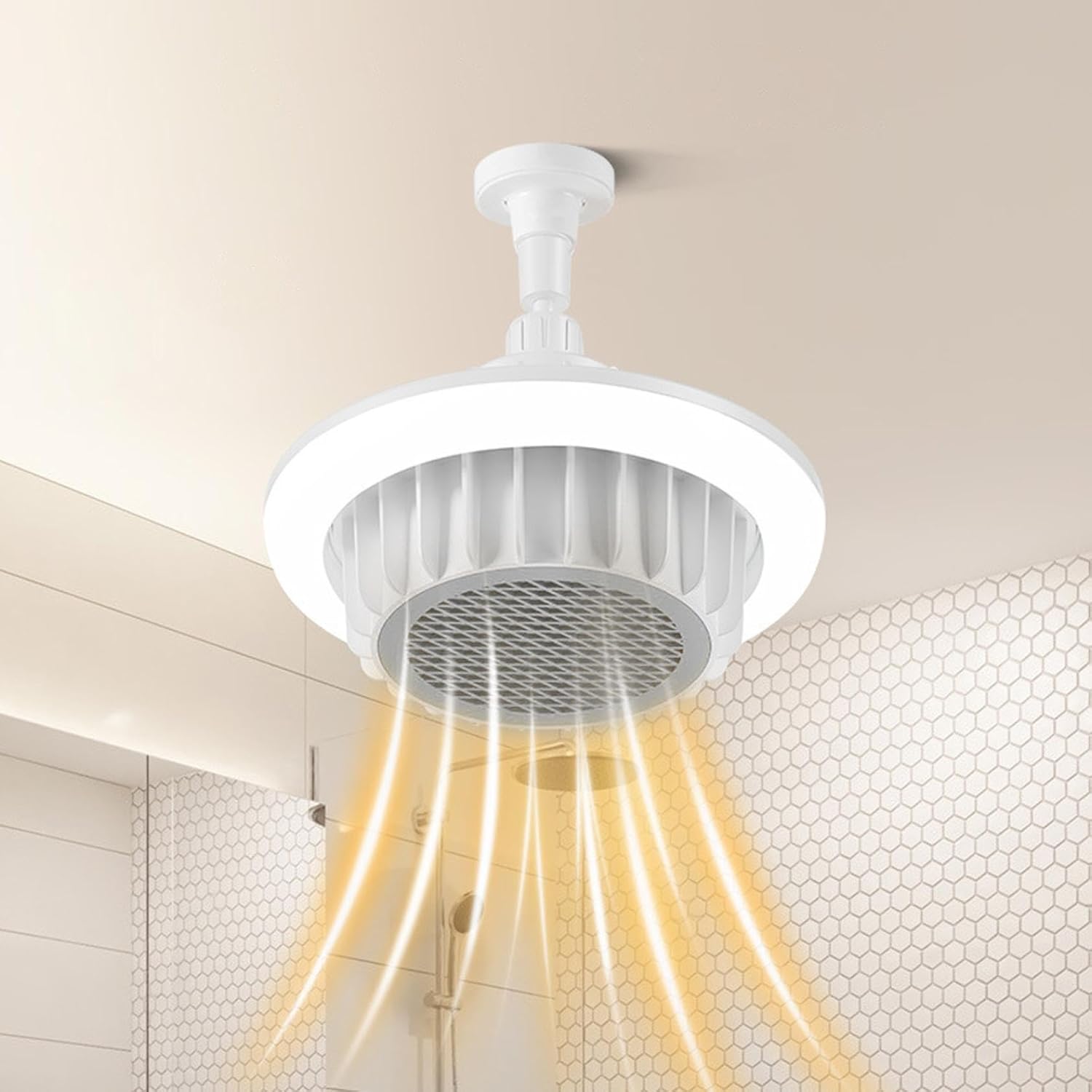 600W Bathroom Ceiling Heater with Fan Light and Remote Control