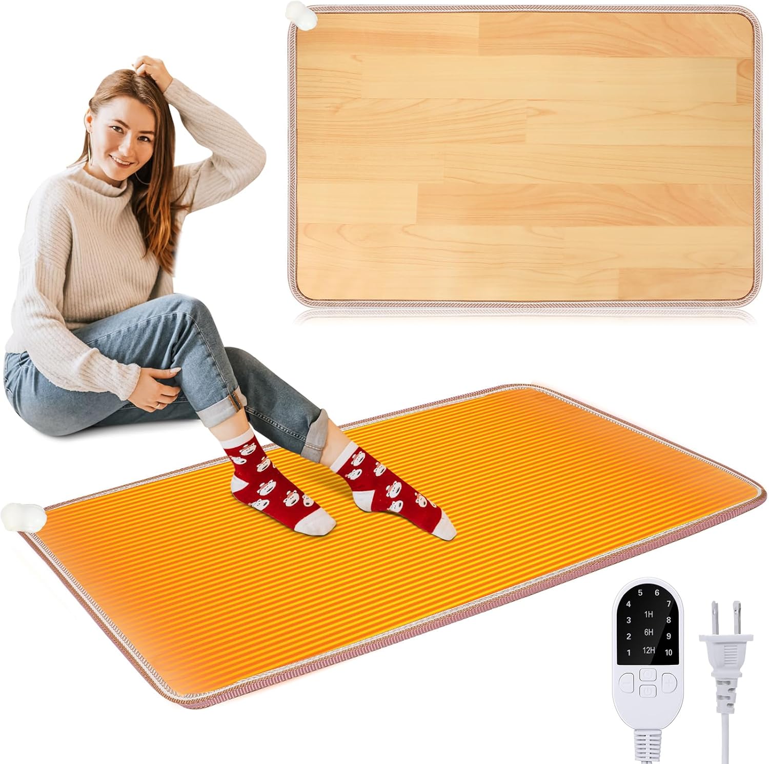 VIHOSE Heated Floor Mat 110V Electric Foot Warmer