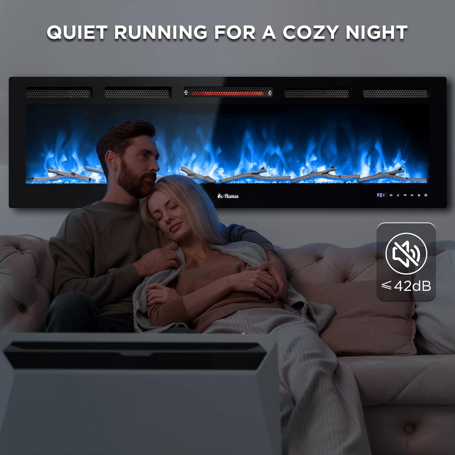 TURBRO 60 Smart WiFi Fireplace with Sound and Flames