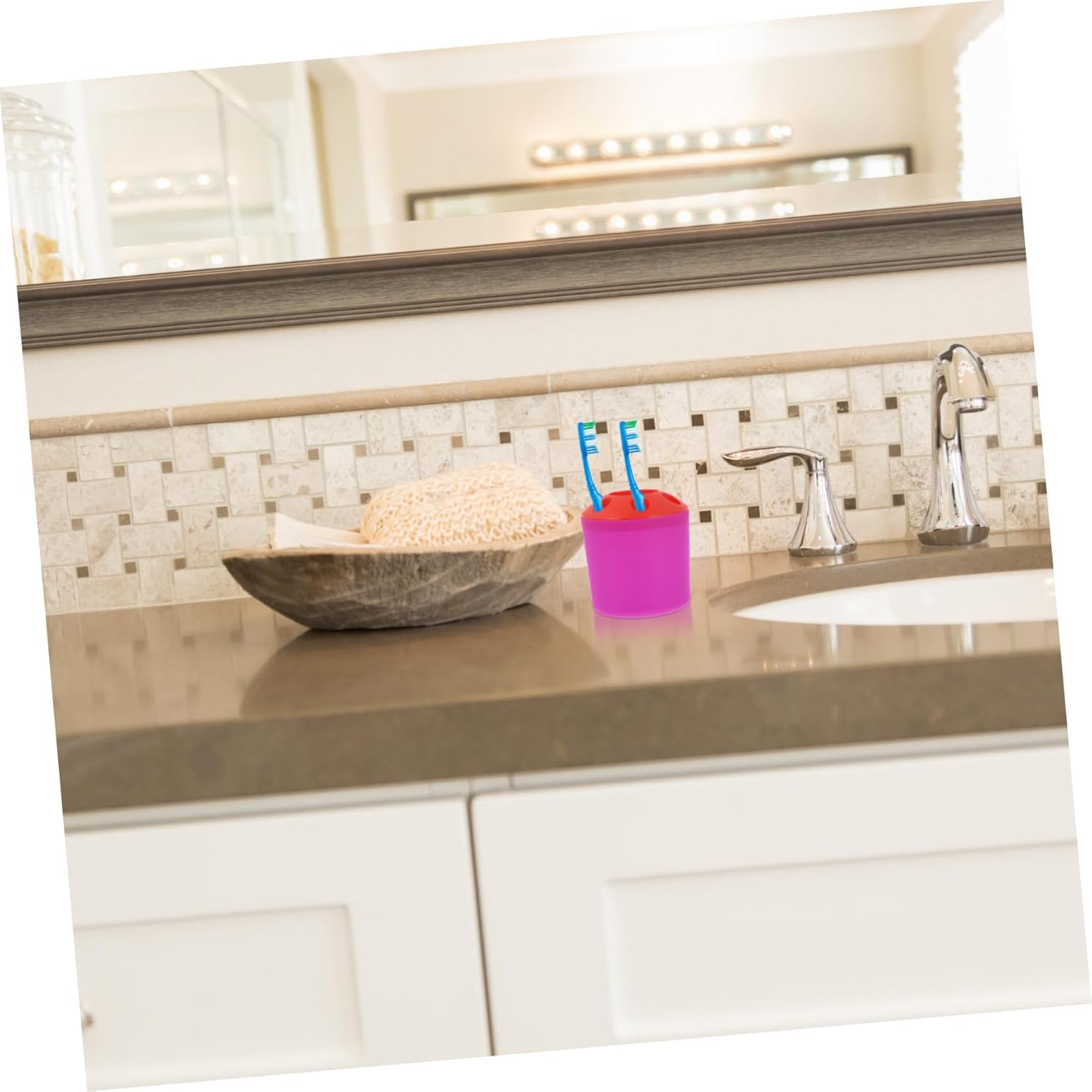 ULTECHNOVO Toothbrush Holder with Divided Compartments