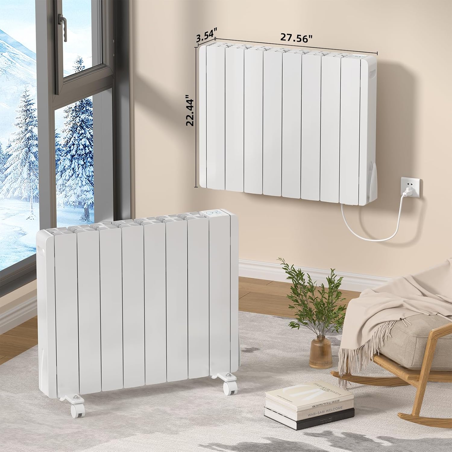Eueiriup 1500W Electric Wall Heater with LED Display Touch Control