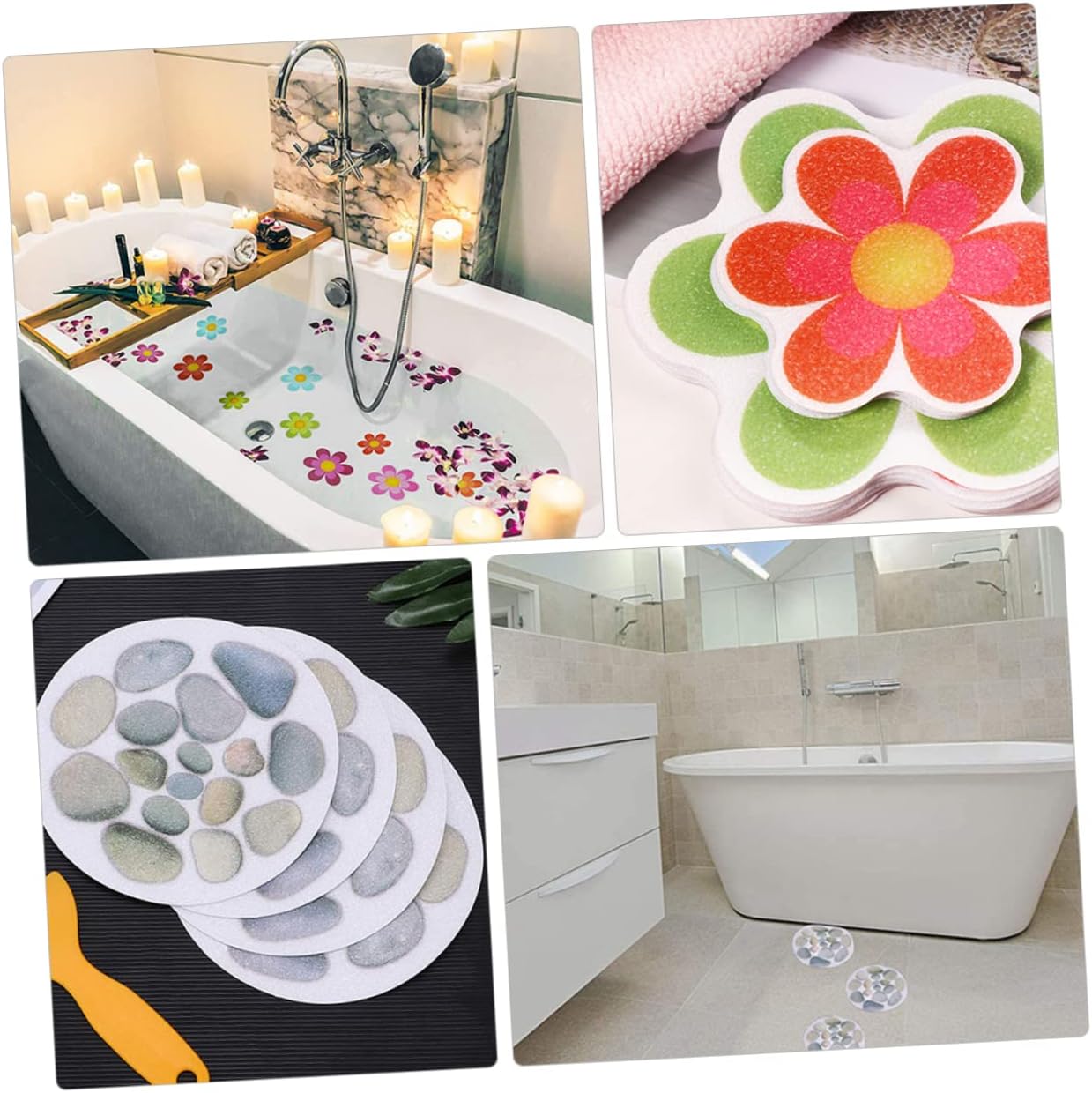 KONTONTY 14Pcs Non-Skid Bathroom Stickers for Bathtubs Showers Stairs and Ladders