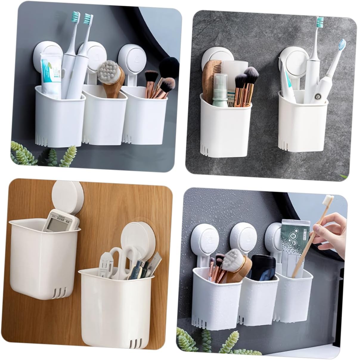 Suction Cup Toothbrush Holder with Drain Hole No Drill