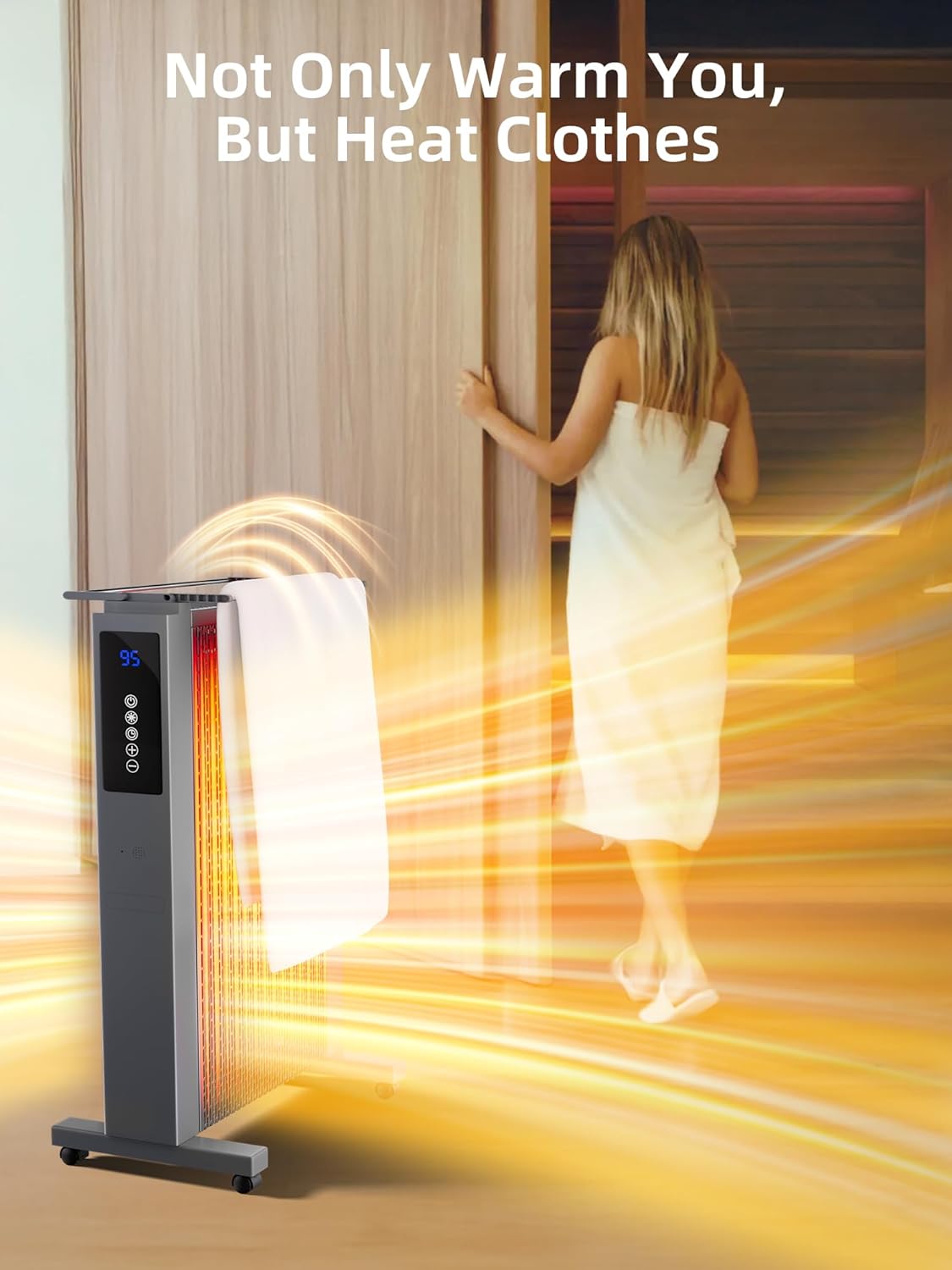 Uthfy Space Heater 1500W Quiet Mica Convection with Thermostat and Remote