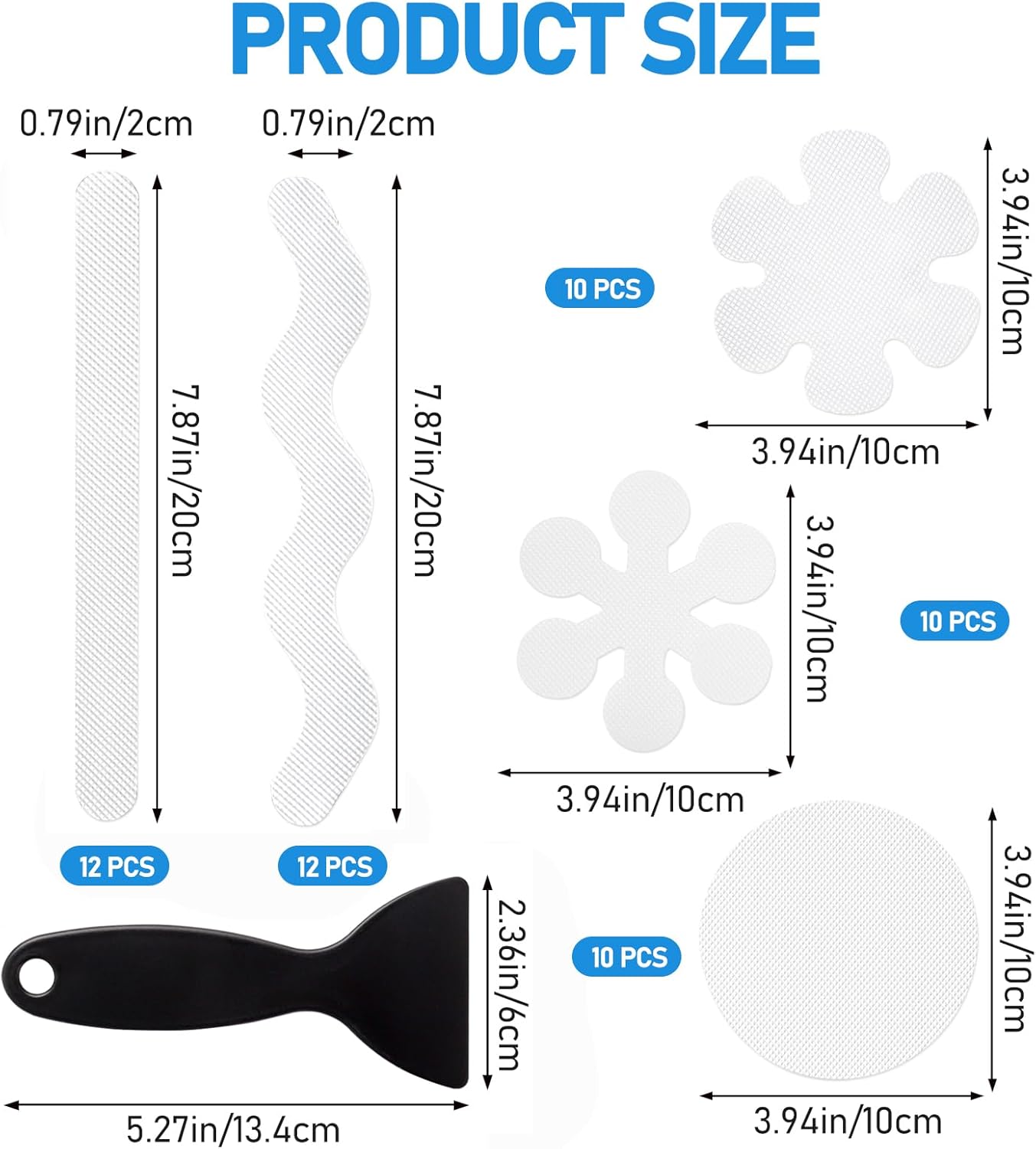 RETON 54 PCS Anti-Slip Shower Mat Stickers