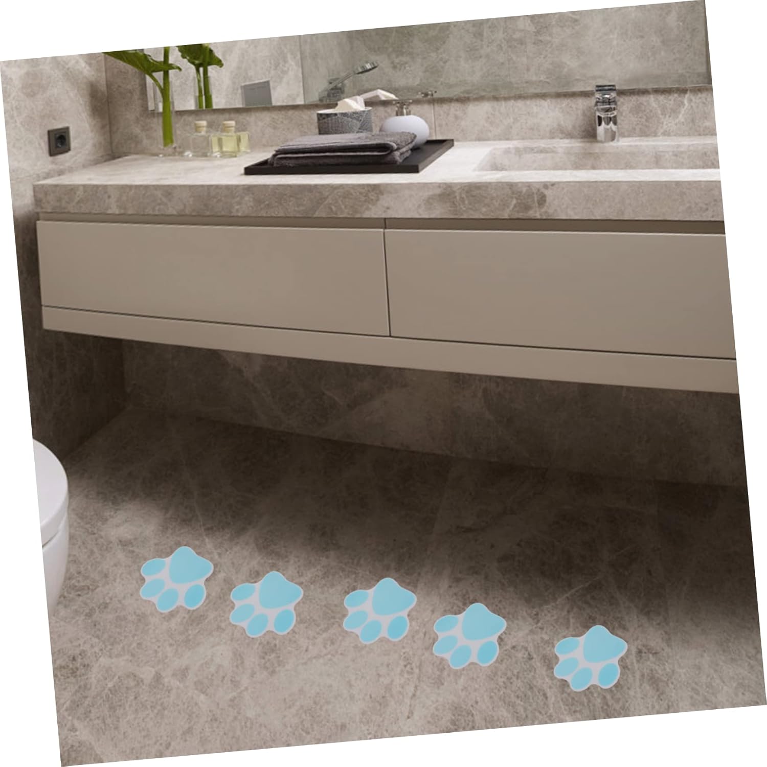 Ciieeo 10pcs Anti-Slip Paw Stickers for Bathtub Shower 1