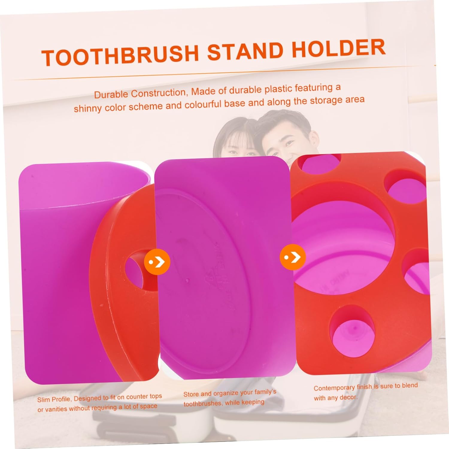 LIFKOME 4-Compartment Toothbrush Holder Organizer 1