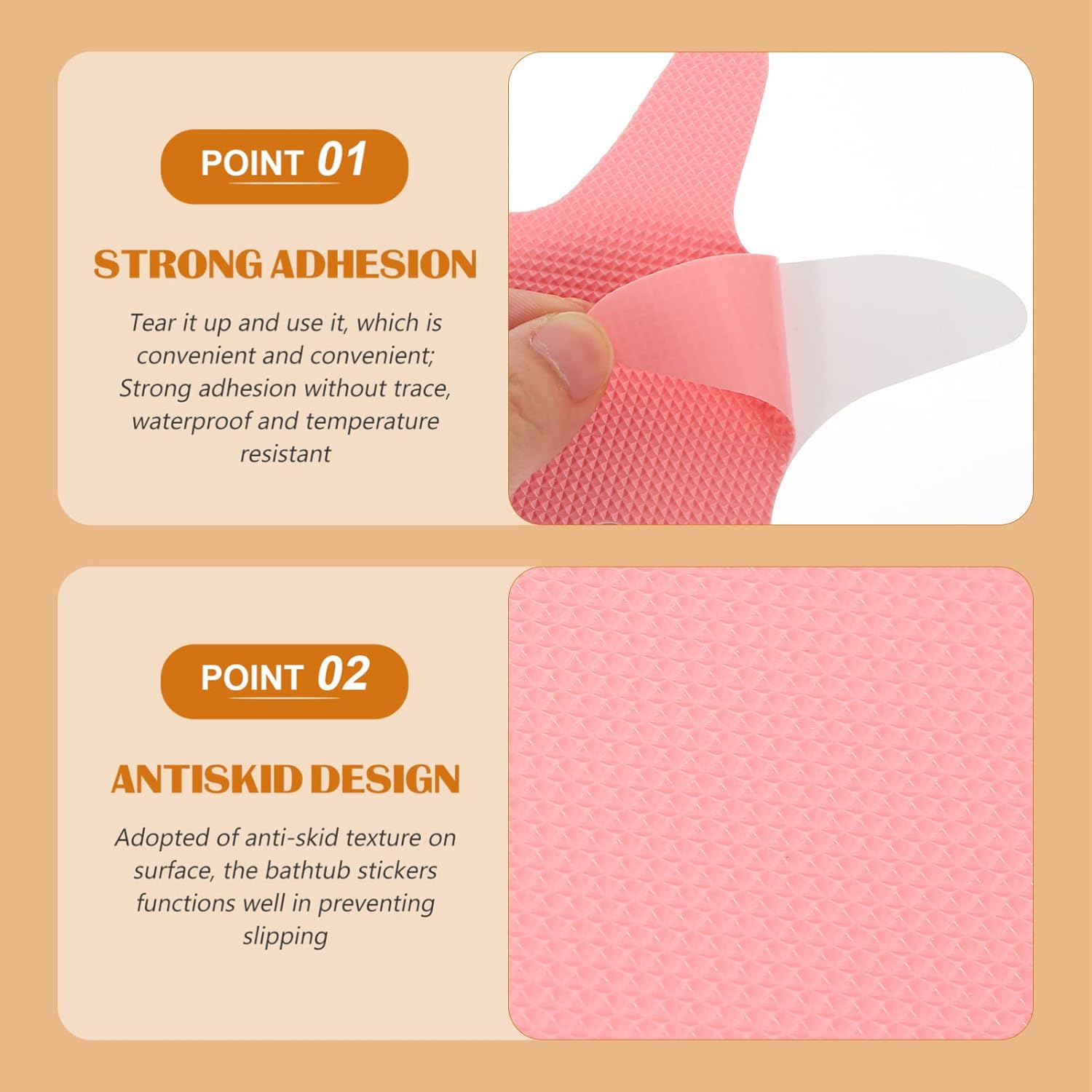Zerodeko 24pcs Bathtub Stickers Safe Non-skid Decor