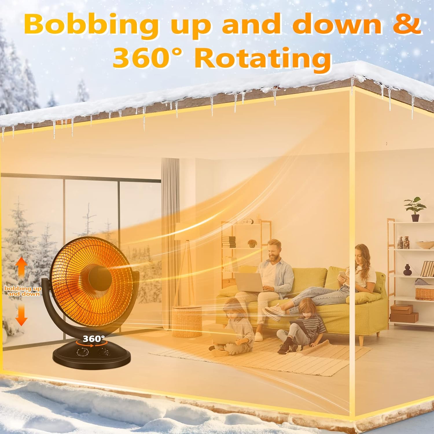 Antarctic Star 800W Electric Space Heater with 65 Oscillation
