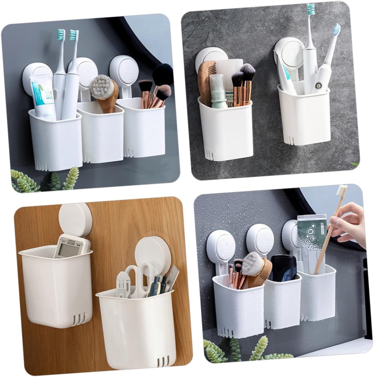 Garneck Wall Mounted Toothbrush Holder No Trace Quick Dry