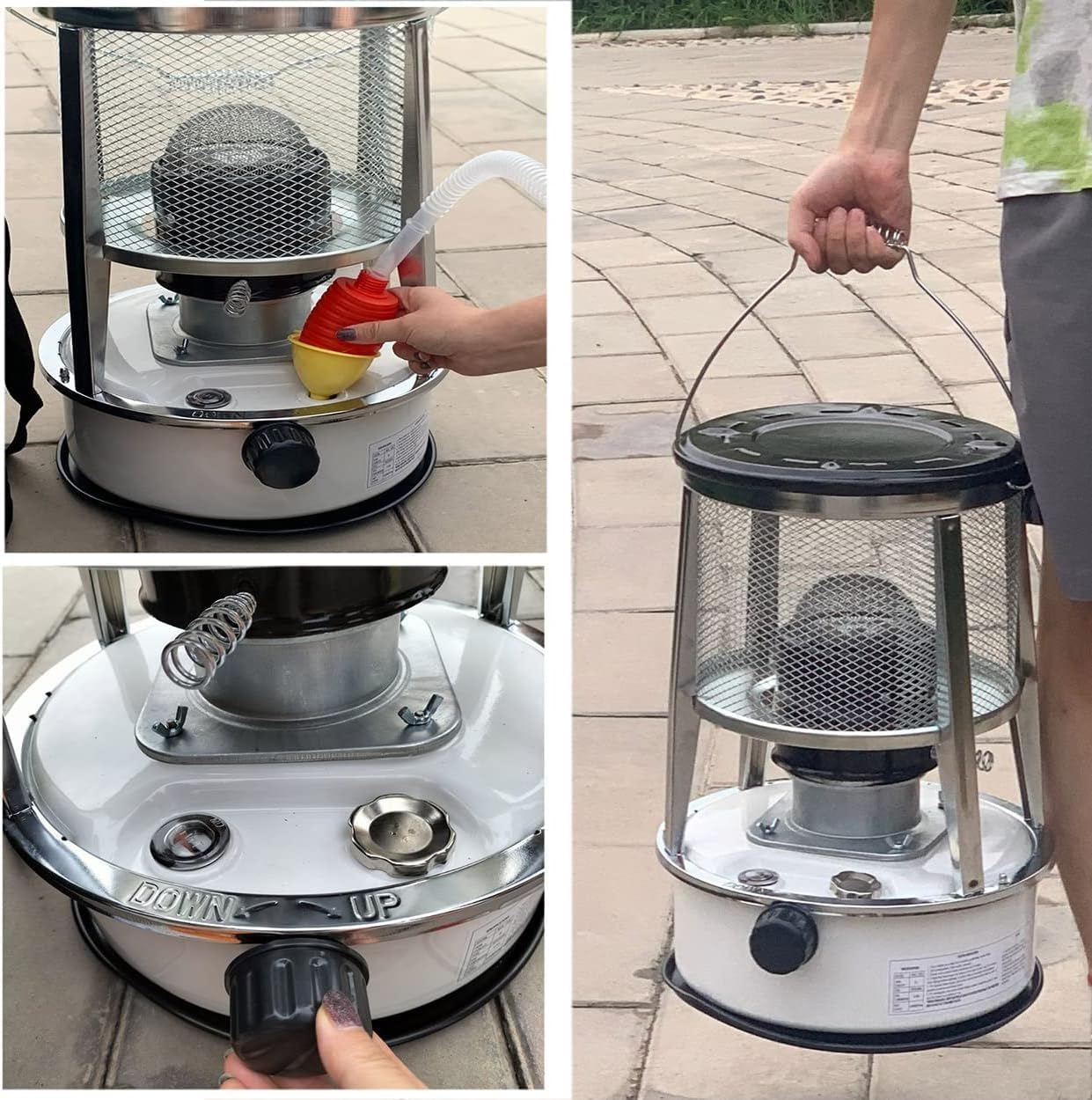 White 6L Kerosene Heater Portable Non Electric Indoor Outdoor 3000W