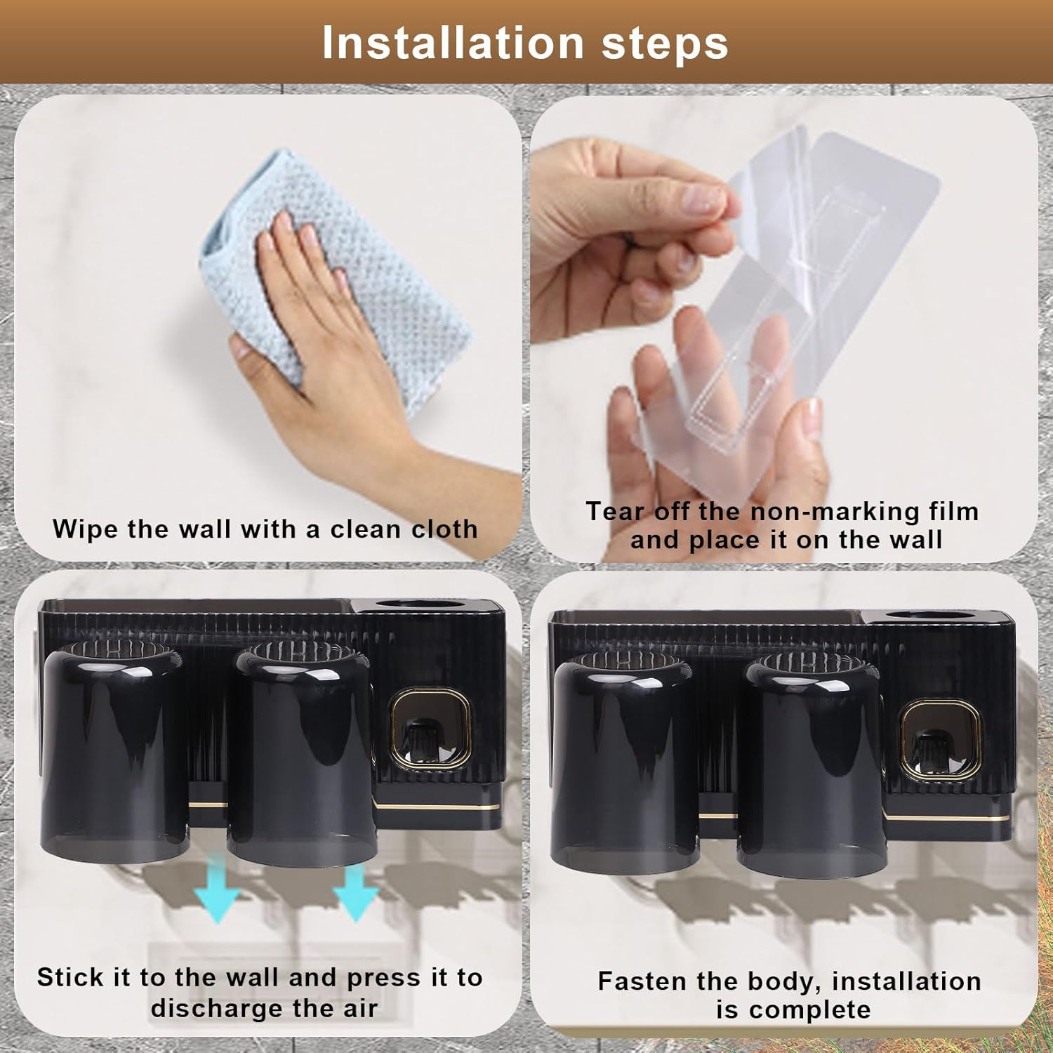 Tefola Toothbrush Bracket with Toothpaste Dispenser